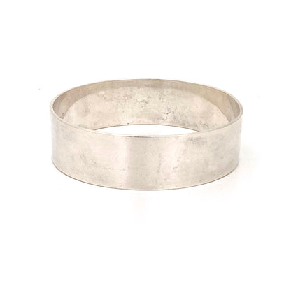 detail Burkhardt Canada vintage silver plain wide bangle bracelet Canadian Modernist jewelry design