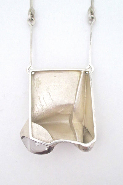 Lapponia extra large silver & acrylic 'Monolith' necklace ~ Bjorn Weckstrom