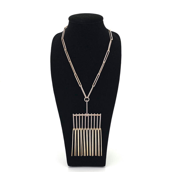 Niels E From large vintage silver kinetic fringe necklace