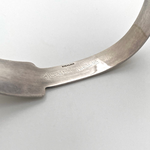 Modernist silver & orange agate bracelet ~ Gilbert Rheme