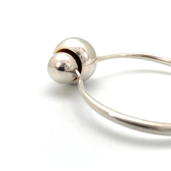 detail Georg Jensen Denmark vintage silver 18k gold Cave bangle bracelet 509 Jacqueline Rabun Scandinavian Modernist jewelry design