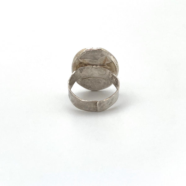 Rafael Canada sterling silver & agate glass ring