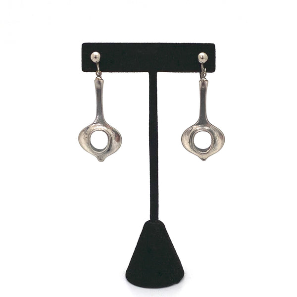 Guy Vidal brutalist pewter drop earrings