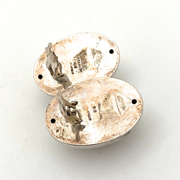 Patricia von Musulin large silver oval dome ear clips
