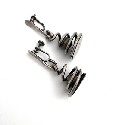 Art Smith kinetic spiral drop earrings