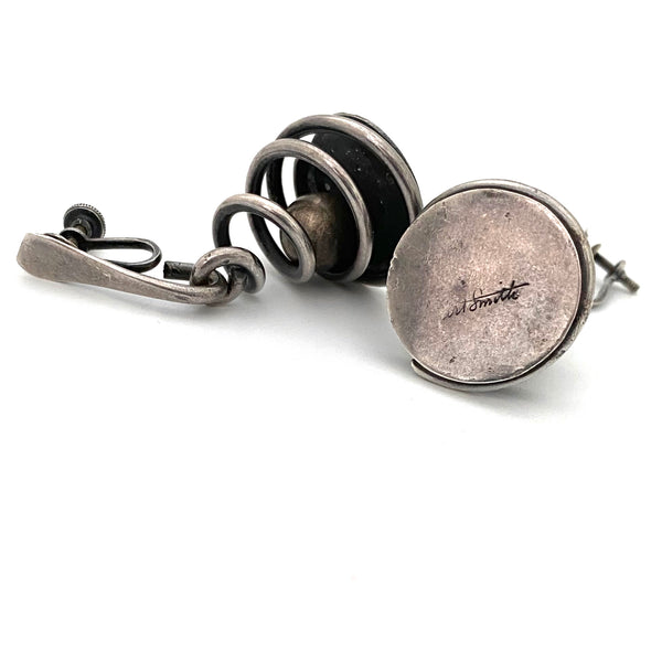 Art Smith kinetic spiral drop earrings