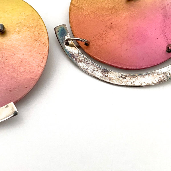 postmodern sterling silver & anodized aluminum earrings