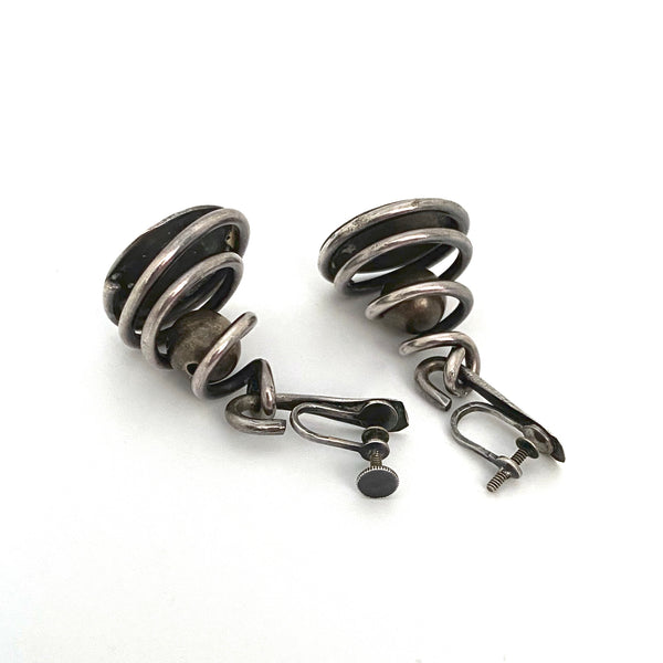 Art Smith kinetic spiral drop earrings