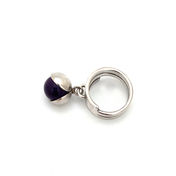 Kupittaan Kulta amethyst kinetic sphere ring ~ Elis Kauppi