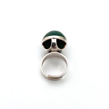 Alton Sweden large malachite dome ring ~ 1973