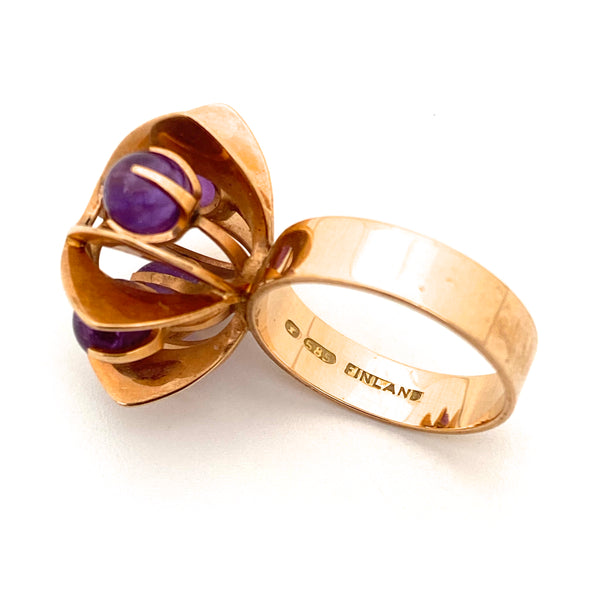 Kupittaan Kulta 14k gold & amethyst ring ~ Elis Kauppi