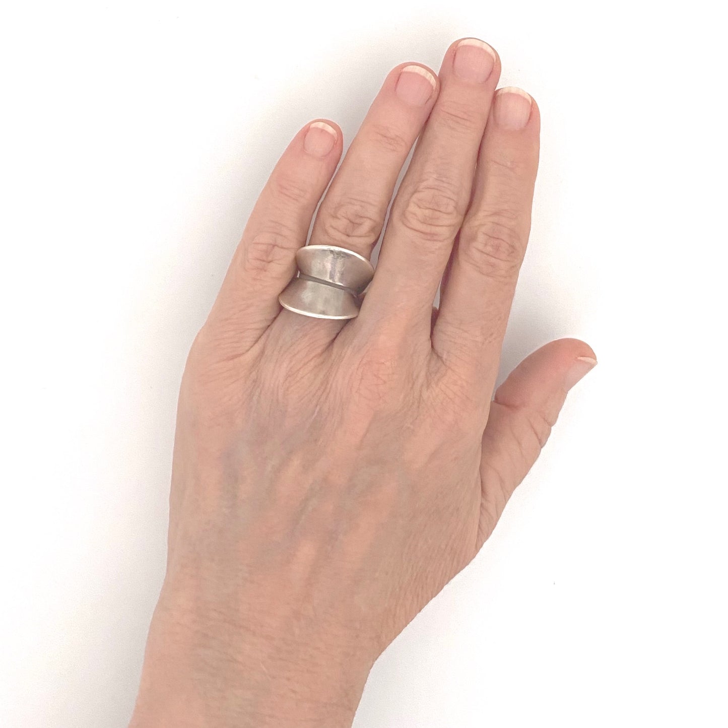 scale Georg Jensen Denmark vintage silver ring 93 Nanna Ditzel Scandinavian Modernist jewelry design