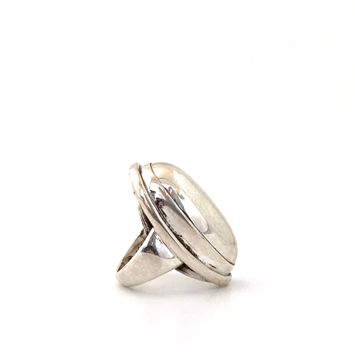 profile Georg Jensen Denmark vintage silver extra large ring 46E Harald Nielsen Scandinavian Modernist jewelry design