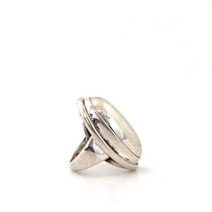 profile Georg Jensen Denmark vintage silver extra large ring 46E Harald Nielsen Scandinavian Modernist jewelry design