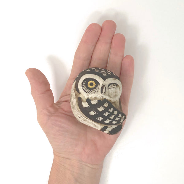 scale Gustavsberg Sweden vintage ceramic winking owl sculpture Edvard Lindahl Scandinavian Modernist design