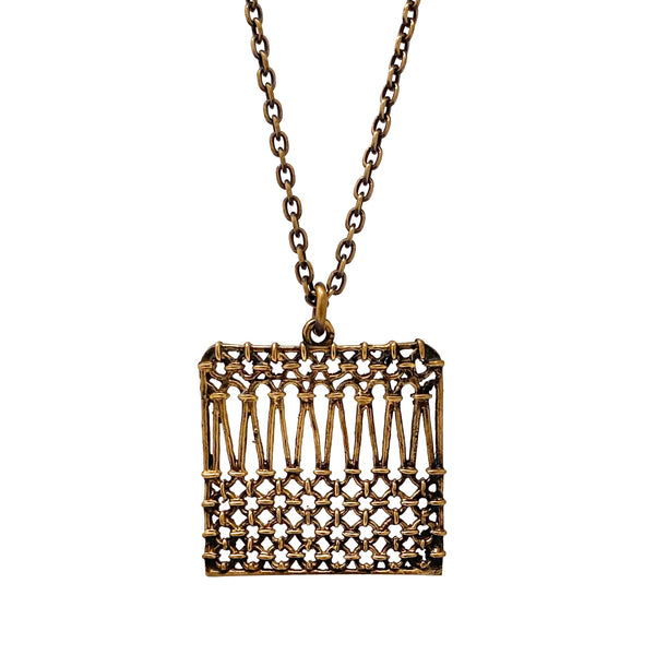 Pentti Sarpaneva bronze woven square necklace