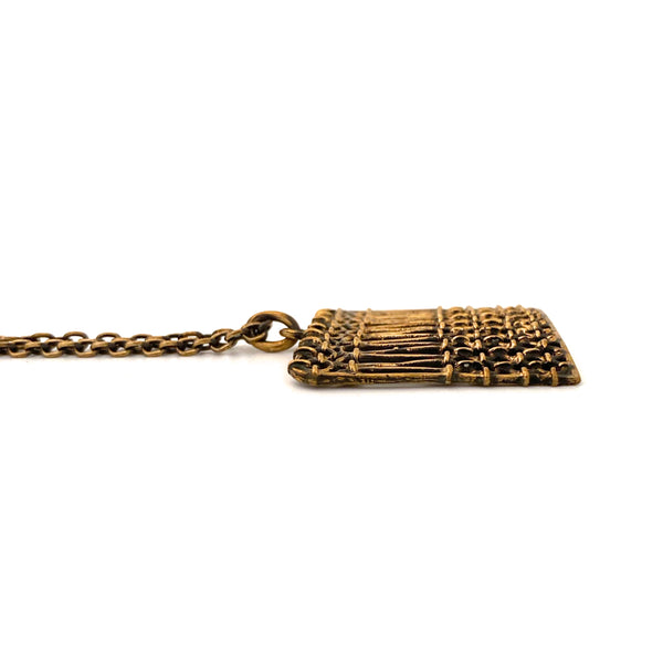 Pentti Sarpaneva bronze woven square necklace