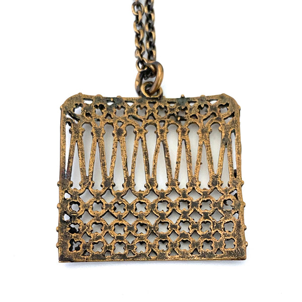 Pentti Sarpaneva bronze woven square necklace