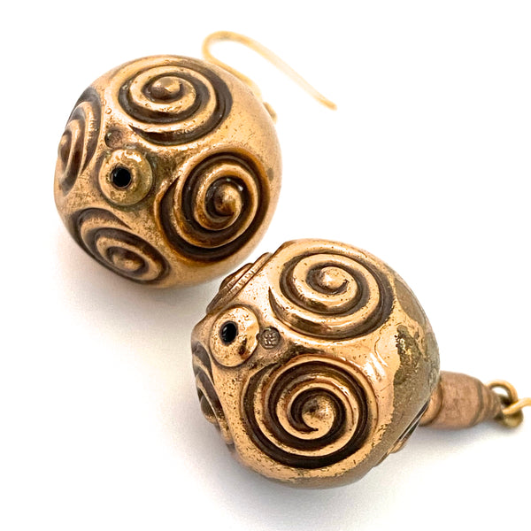 Kalevala Koru bronze 'spirals' earrings & ring ~ set