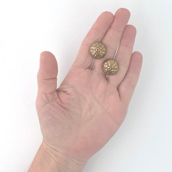 scale Kalevala Koru Finland vintage bronze spheres post earrings Scandinavian jewelry design