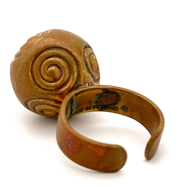 Kalevala Koru bronze 'spirals' earrings & ring ~ set