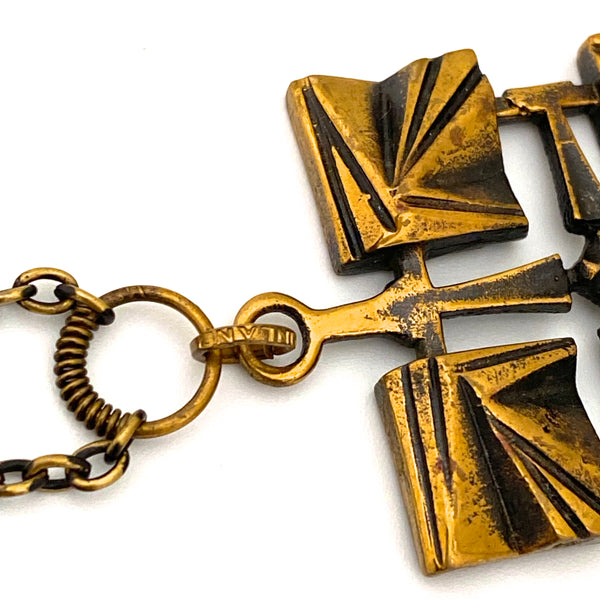 Pentti Sarpaneva square bronze pendant necklace