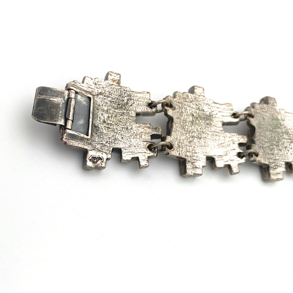 Guy Vidal 'cubes' panel link bracelet