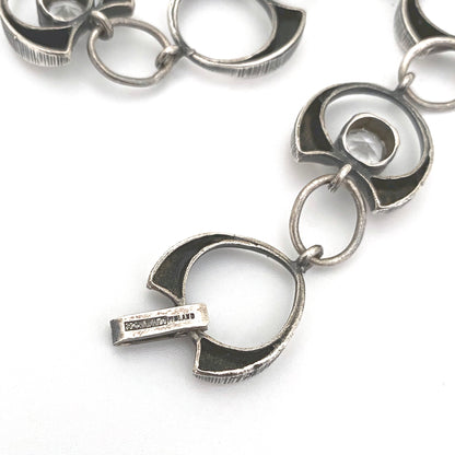 Sten & Laine silver & rock crystal link bracelet ~ 1974