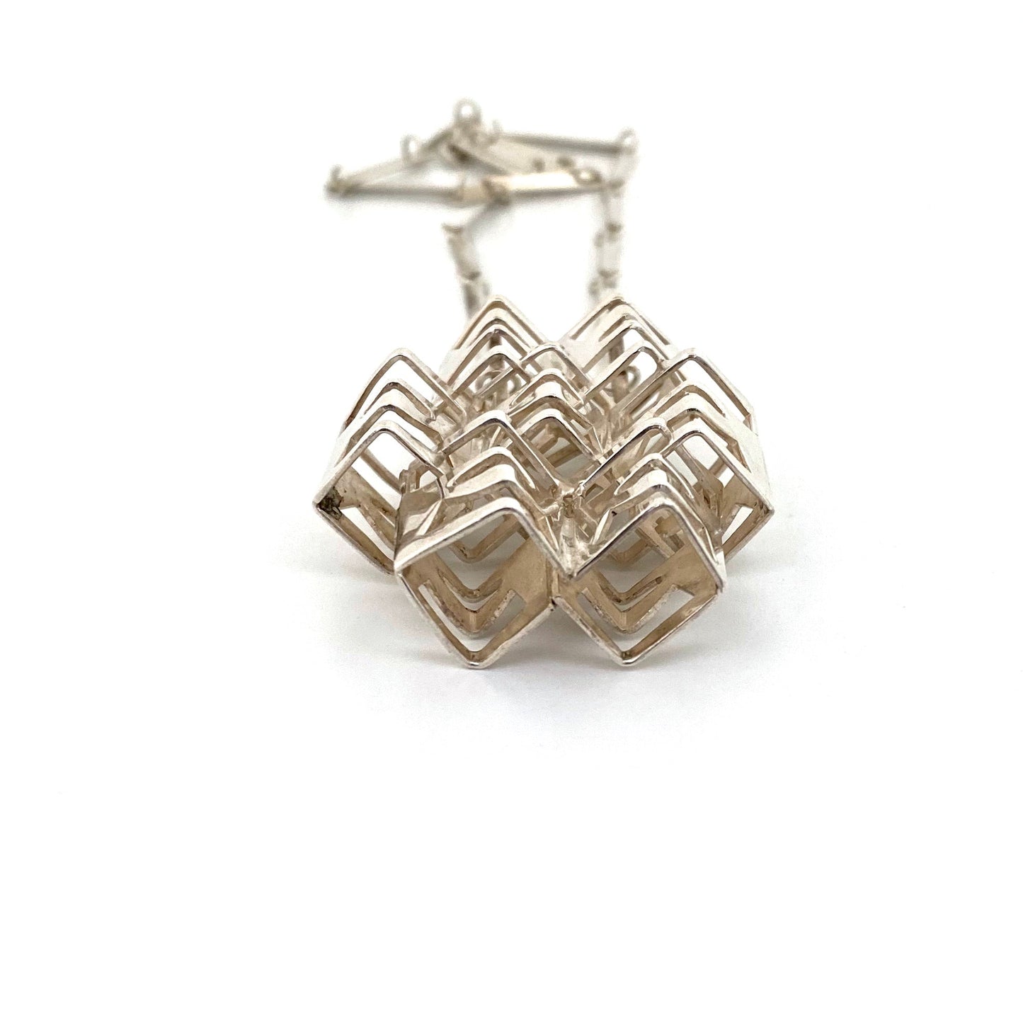 Rey Urban large silver pendant necklace