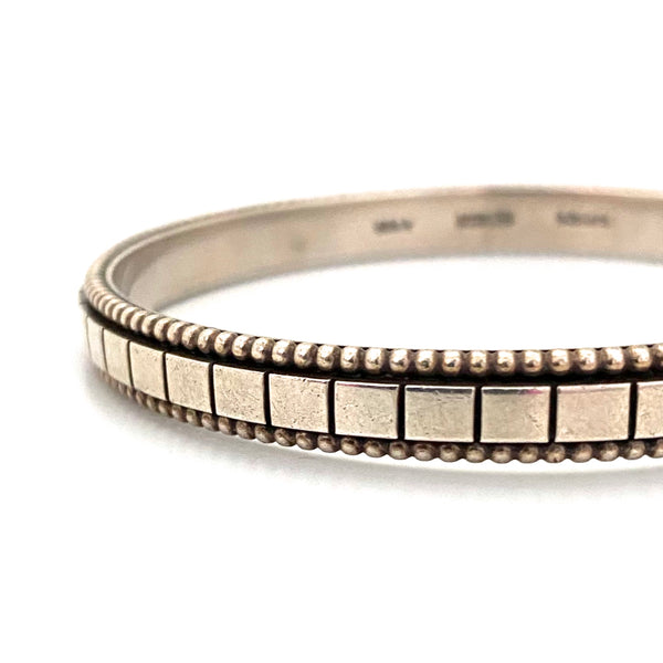 detail Sigurd Black Denmark vintage heavy silver bangle bracelet 1 Scandinavian Modernist jewelry design