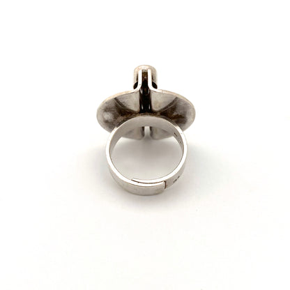 detail Elis Kauppi Kupittaan Kulta Finland vintage silver smoky quartz ring Scandinavian Modernist jewelry design