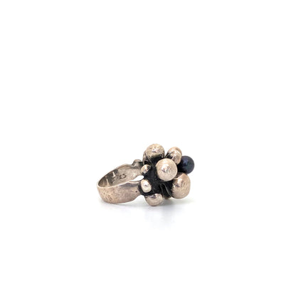 OPUS vintage heavy silver & black pearl ring