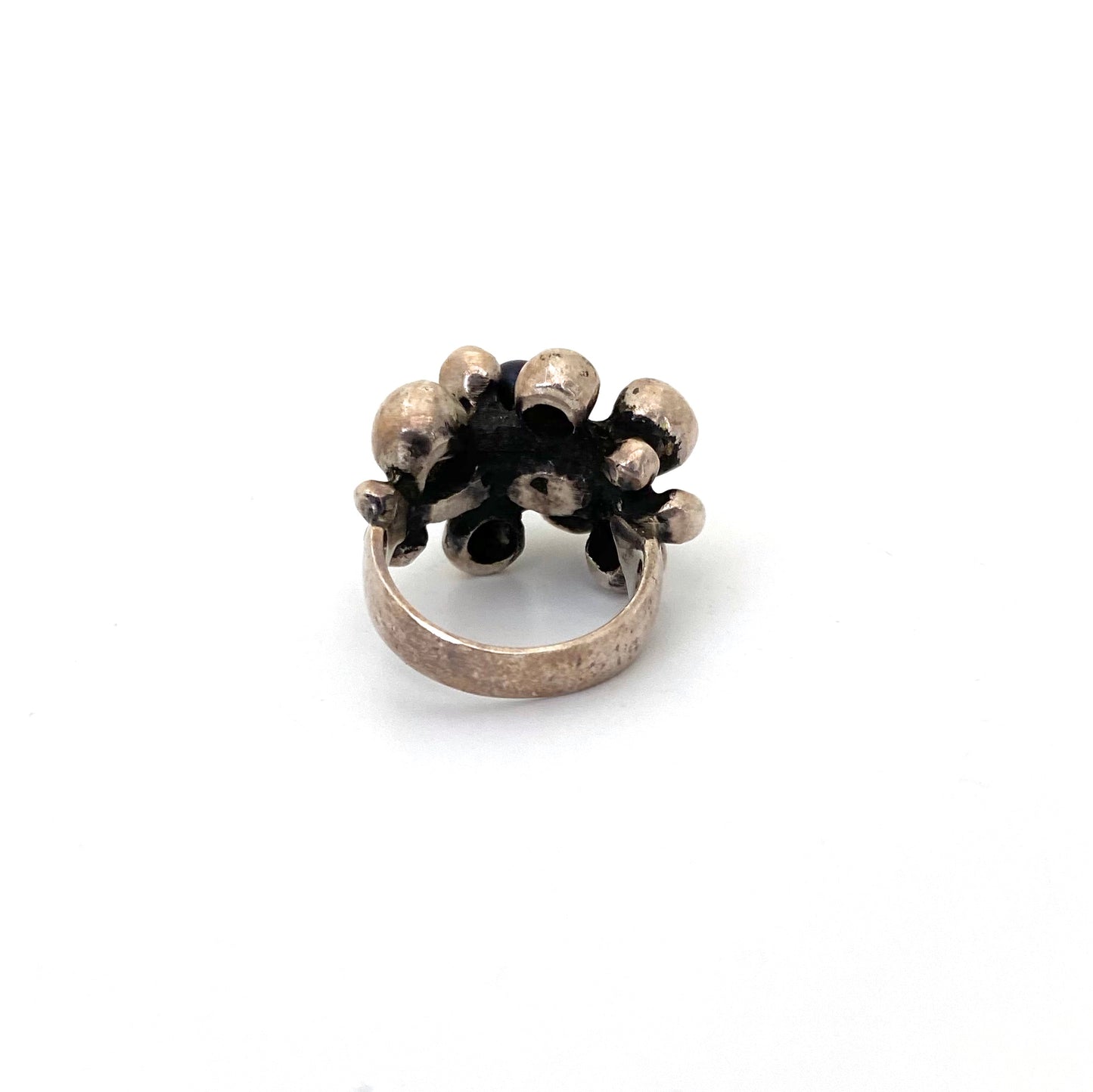 OPUS vintage heavy silver & black pearl ring