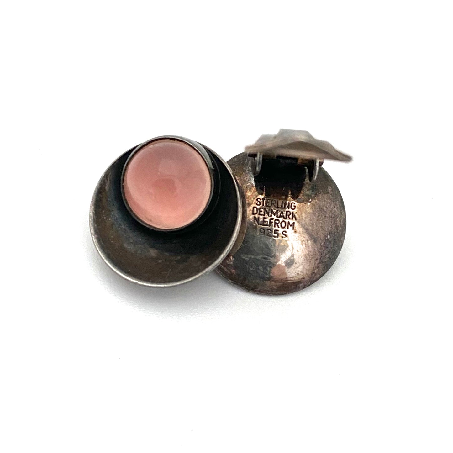 NE From vintage silver & rose ear clips
