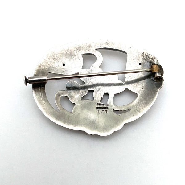 Georg Jensen silver 'leaves and berries' brooch #101