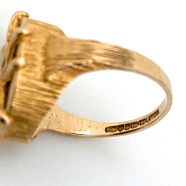 Lapponia large 14k gold & labradorite ring ~ 1979