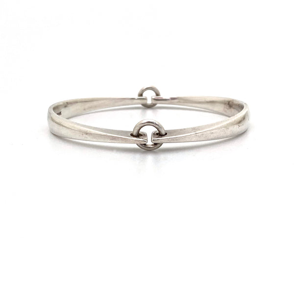 Hans Hansen hinged silver bangle bracelet