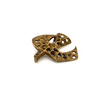 Bernard Chaudron brutalist bird brooch