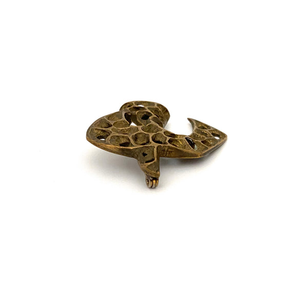 profile Bernard Chaudron Canada vintage brutalist bronze bird brooch Canadian Modernist jewelry design