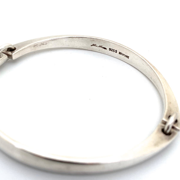 Hans Hansen hinged silver bangle bracelet