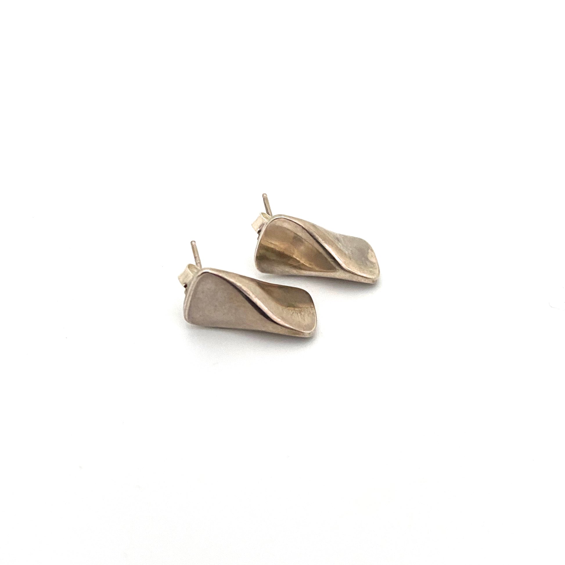 detail Georg Jensen Denmark vintage silver post earrings 116A Edvard Kindt-Larsen Scandinavian Modernist jewelry design