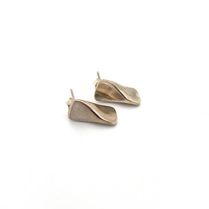 detail Georg Jensen Denmark vintage silver post earrings 116A Edvard Kindt-Larsen Scandinavian Modernist jewelry design