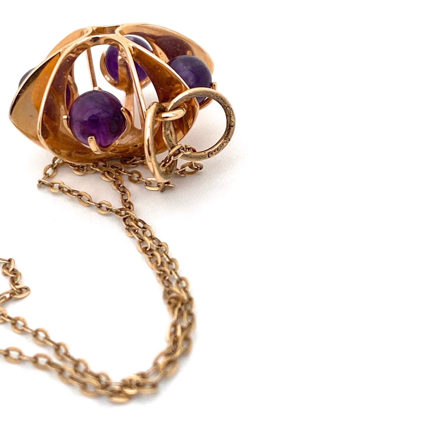 Kupittaan Kulta 14k gold & amethyst pendant ~ Elis Kauppi