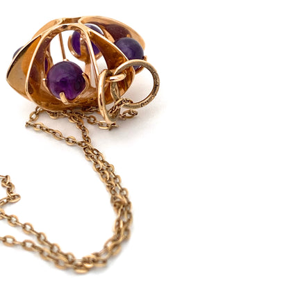 Kupittaan Kulta 14k gold & amethyst pendant ~ Elis Kauppi