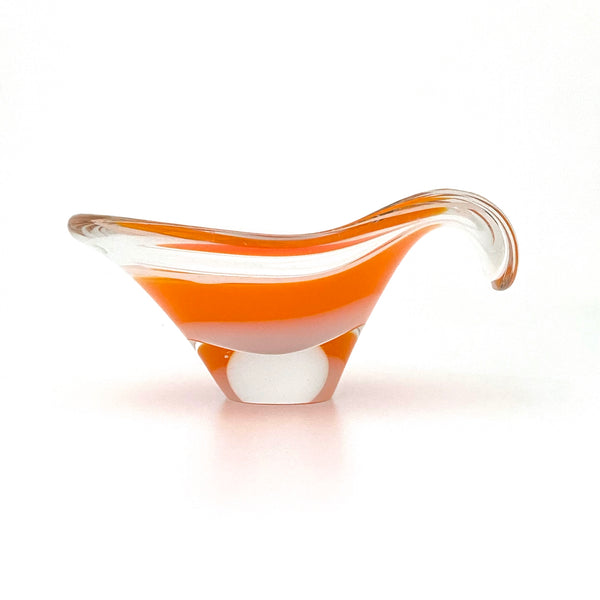 profile Flygsfors Sweden vintage cased glass small Coquille bowl Paul Kedelv Scandinavian Modern design