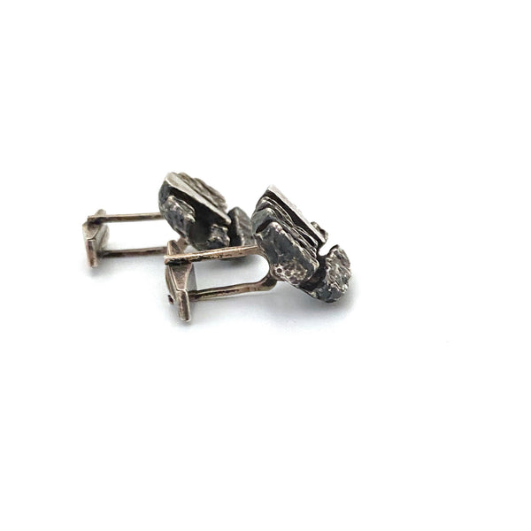 Walter Schluep brutalist silver cufflinks