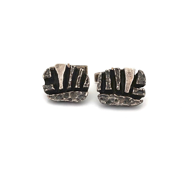 Walter Schluep brutalist silver cufflinks