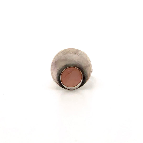 NE From vintage silver & rose quartz ring