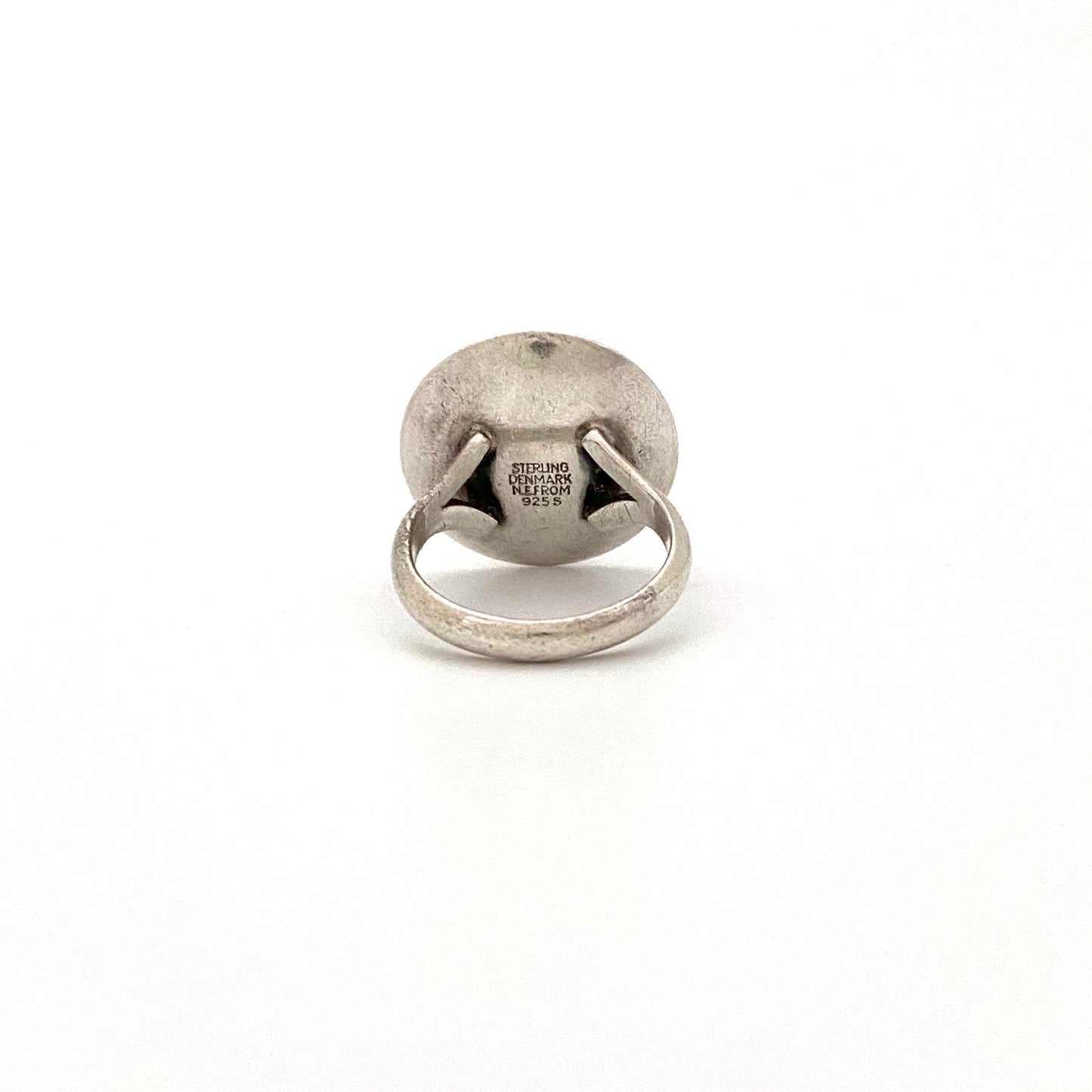 NE From vintage silver & rose quartz ring