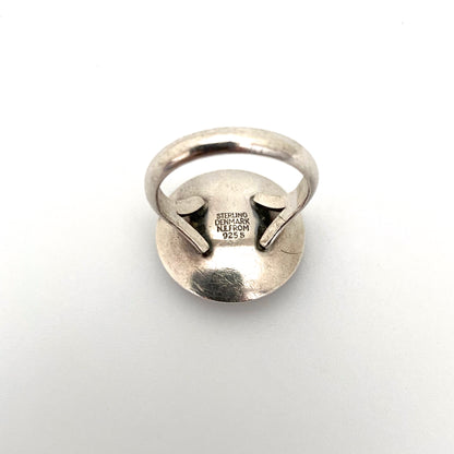 NE From vintage silver & rose quartz ring